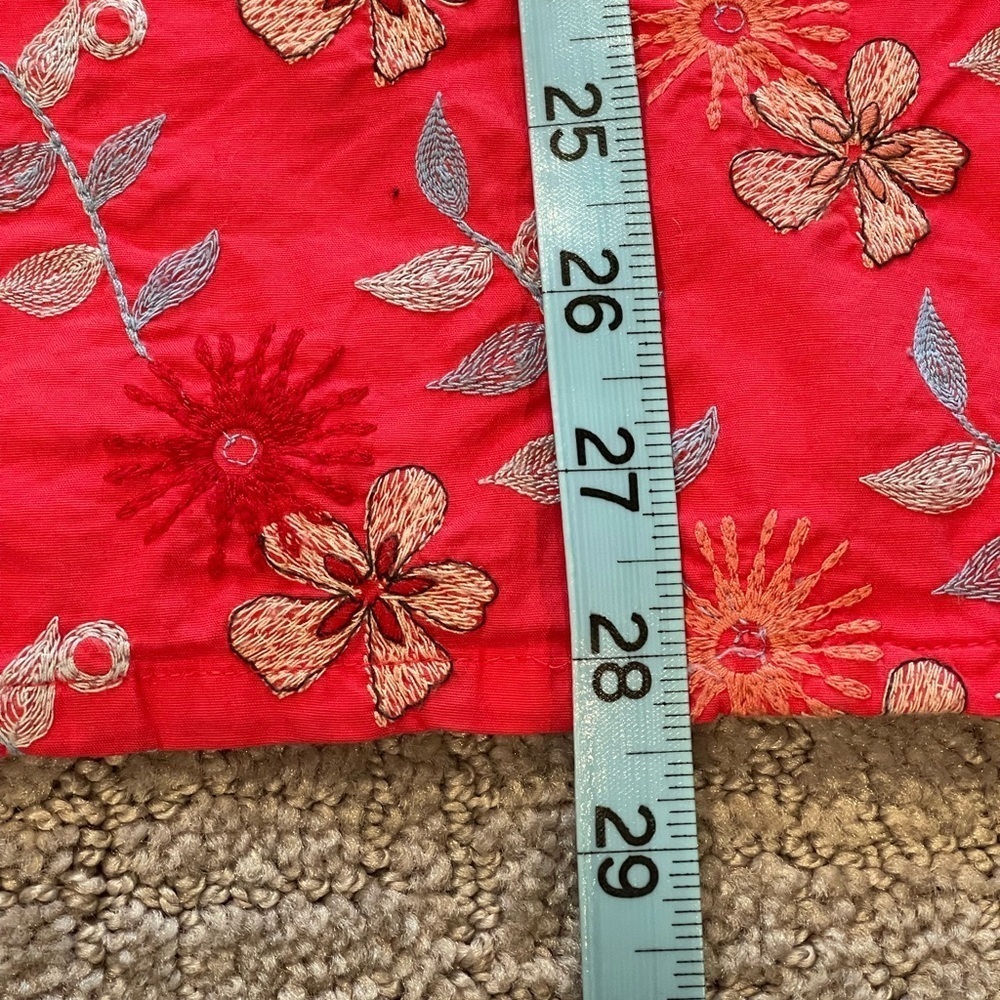 JOHNNY WAS Dark Pink Floral Embroidered Skirt,
Side Zip, Below Knee Length, L - Picture 10 of 13